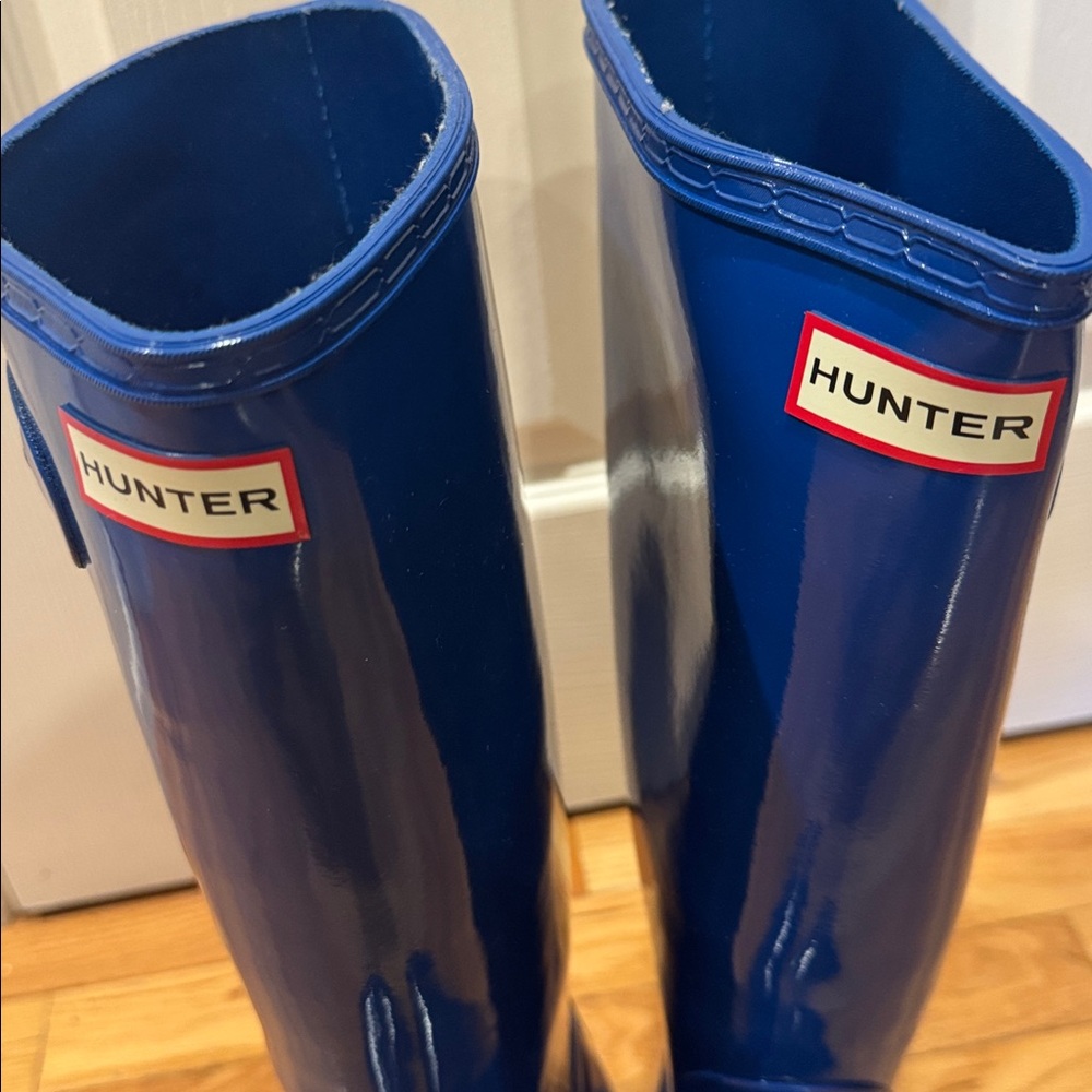 Hunter Glossy Royal Blue Tall Rain Boots - Picture 7 of 7